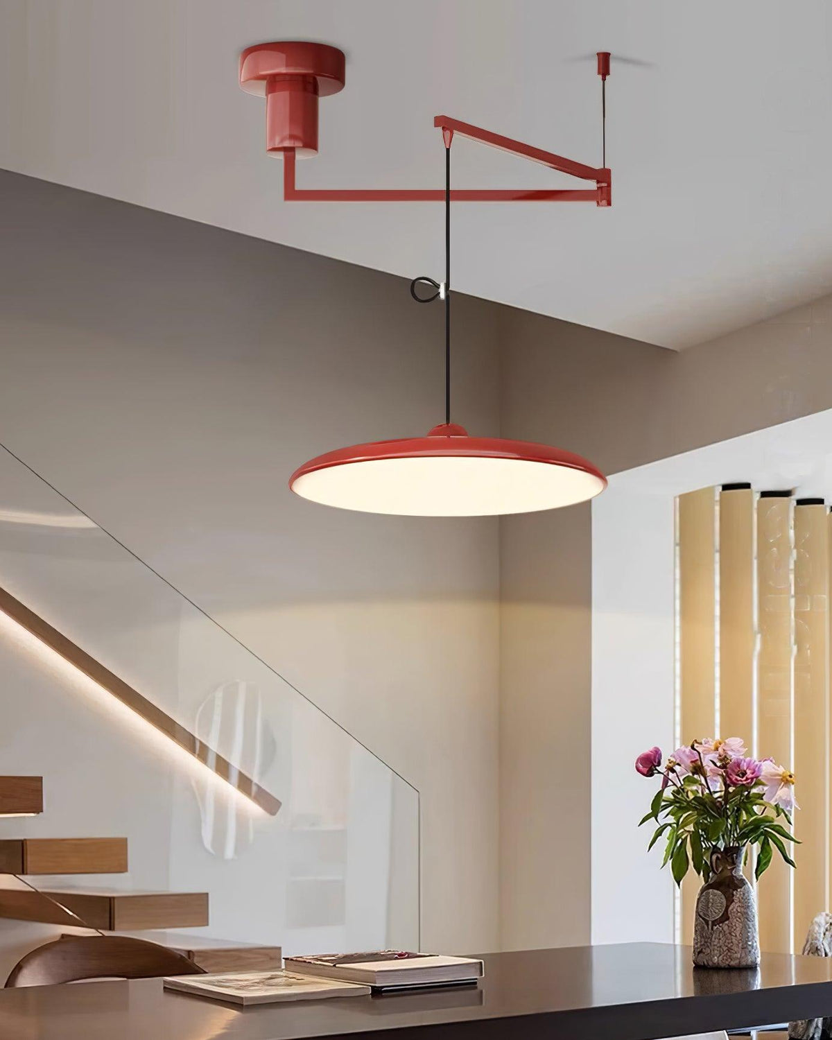 Hangende plafondlamp met acrylplaat, 16 inch, geel, voor kookeiland en eettafel, modern LED-plafondlicht, verstelbaar snoer 59 | Thomler