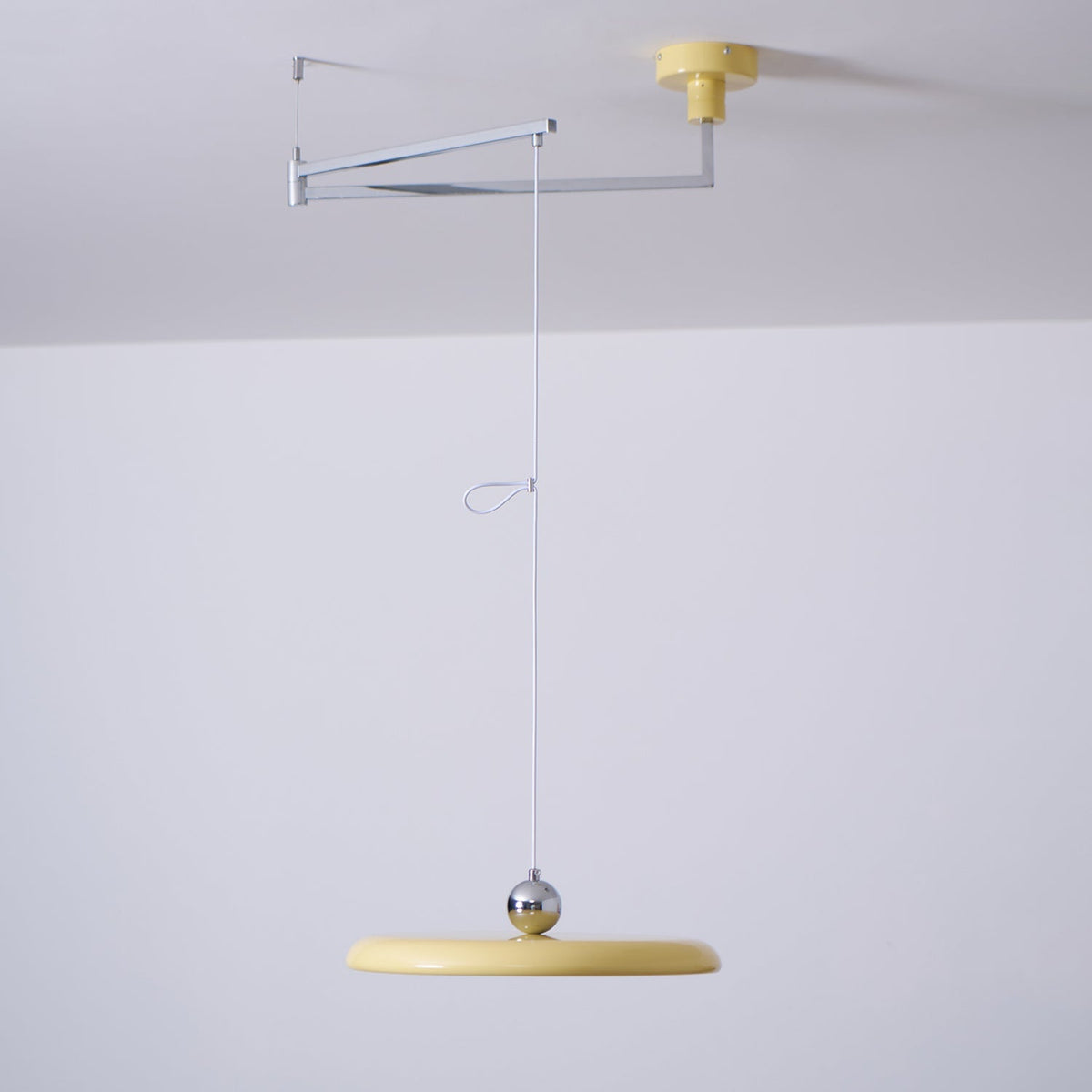 Hangende plafondlamp met acrylplaat, 16 inch, geel, voor kookeiland en eettafel, modern LED-plafondlicht, verstelbaar snoer 59 | Thomler