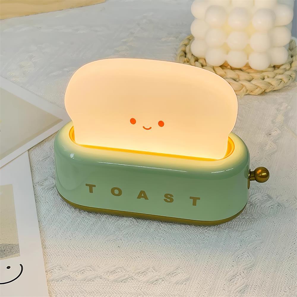 USB-Powered Toaster-Shaped LED Accent Light with Dimmer – 5.3 in Retro Desktop Lamp for Bedroom Nightstand Desk Office Dorm – Warm White Glo | Thomler