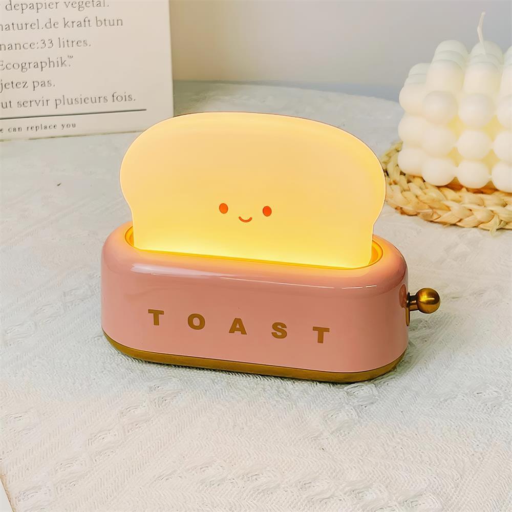 USB-Powered Toaster-Shaped LED Accent Light with Dimmer – 5.3 in Retro Desktop Lamp for Bedroom Nightstand Desk Office Dorm – Warm White Glo | Thomler