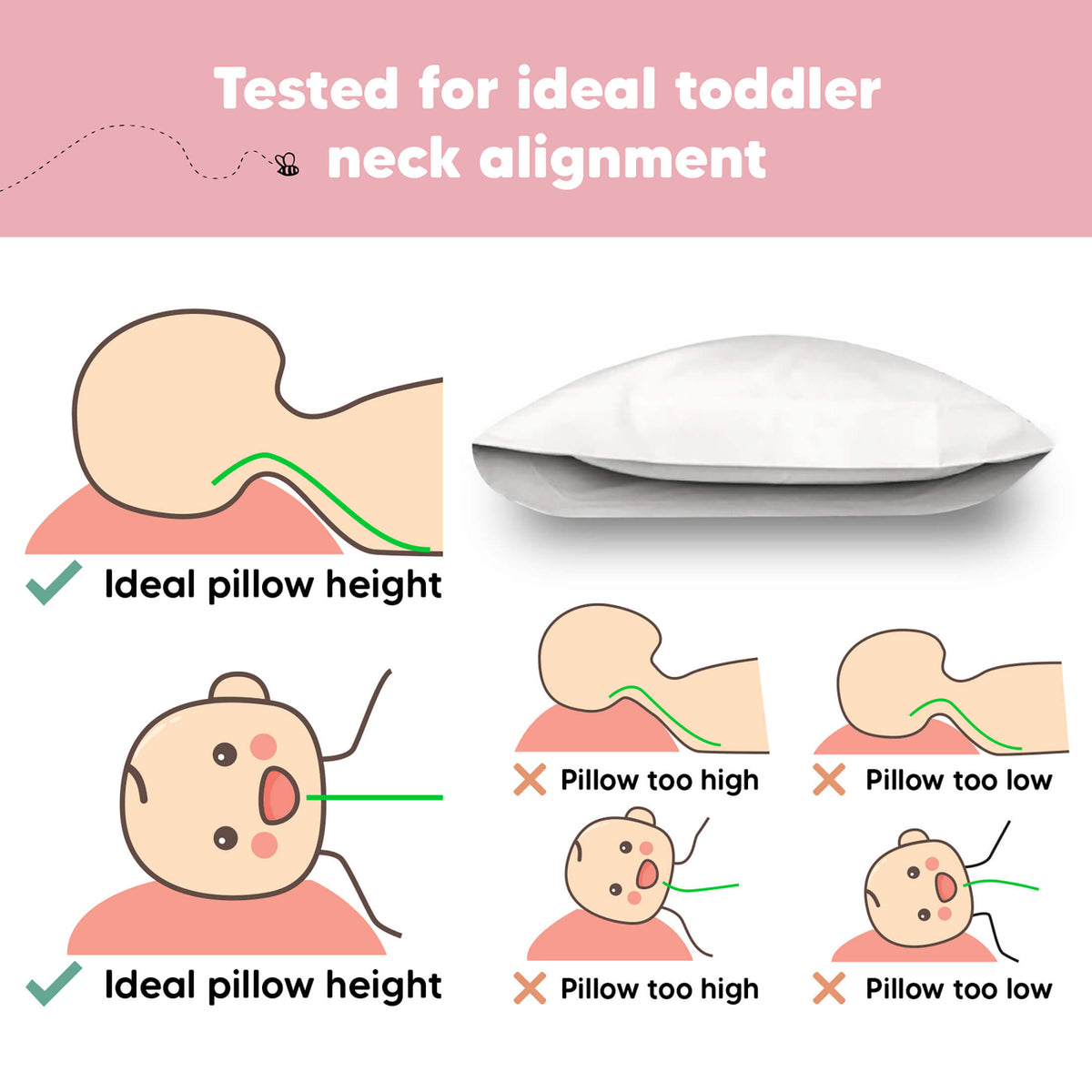 Toddler Pillow with Pillowcase