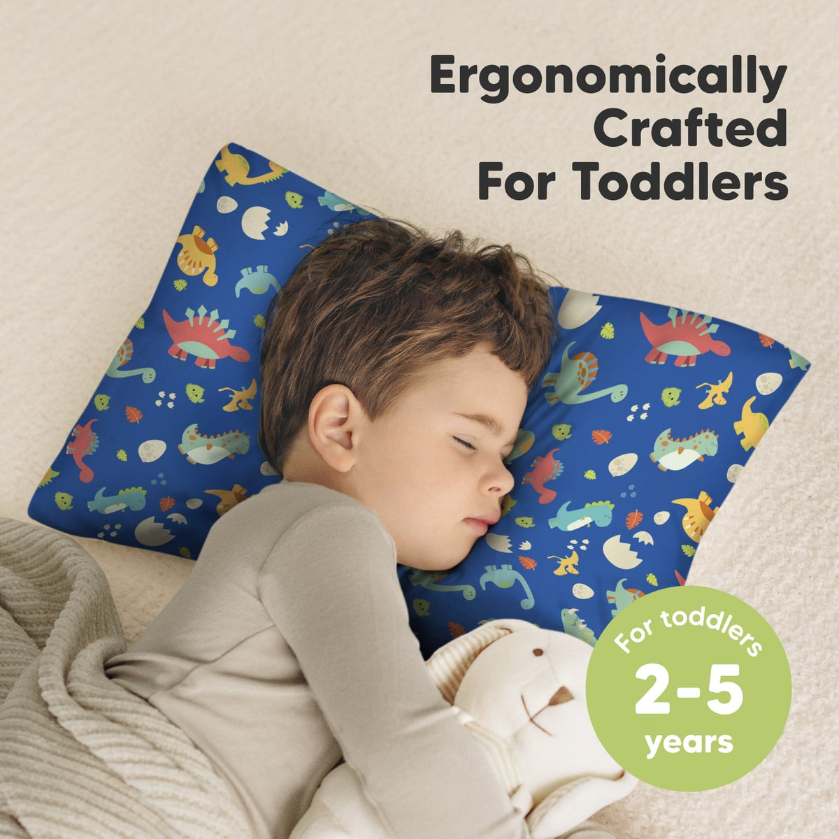 2-Pack Toddler Pillow (Dino Prints)