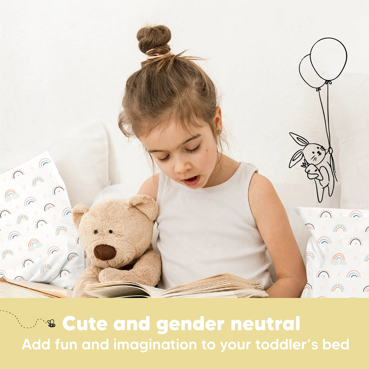 2-Pack Toddler Pillow (Rainbow & Butterfly Prints)