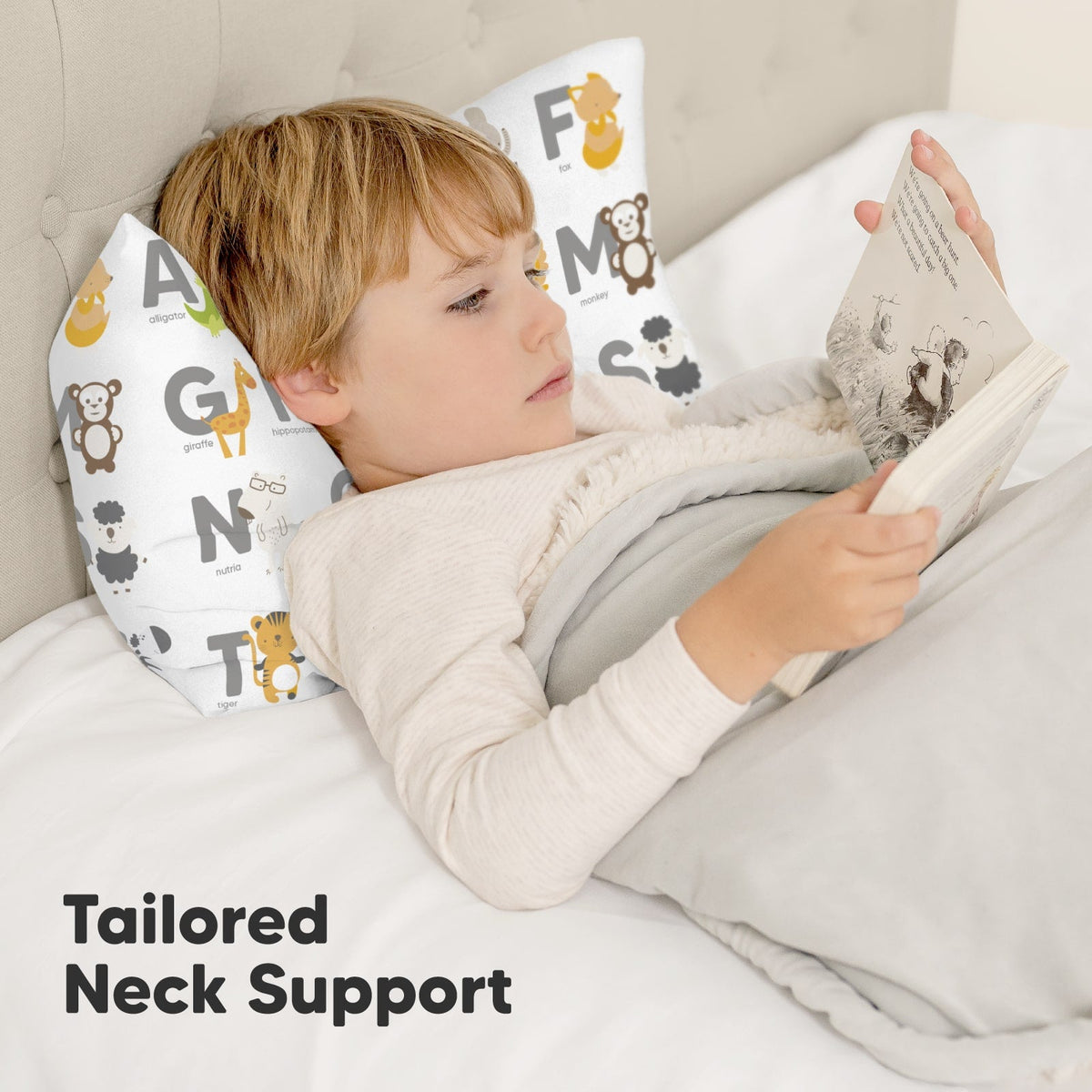Paquete de 2 almohadas para niños pequeños (estampados de dinosaurios y safari)