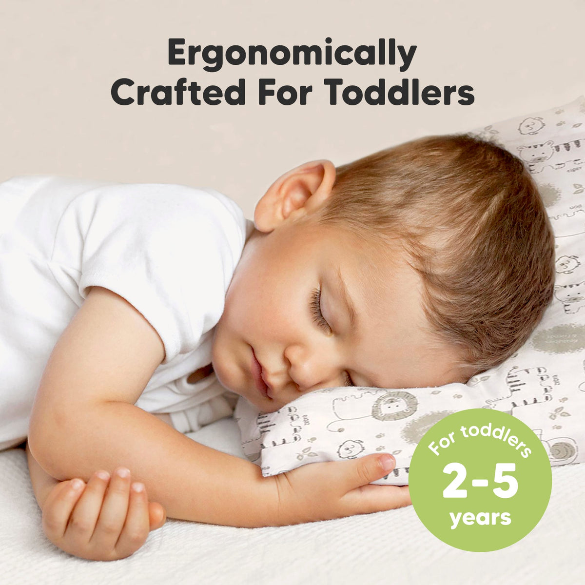 2-Pack Toddler Pillow (Dino & Safari Prints)