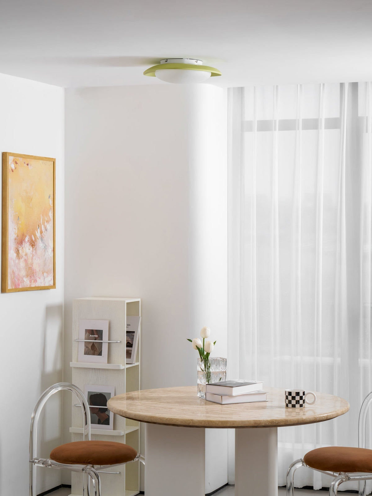 Ovale LED-Deckenleuchte zur Unterputzmontage, 18 Zoll, grünes Harz, für Wohnzimmer, Schlafzimmer, Flur, Ambientebeleuchtung, moderne Wohndekoration | Thomler