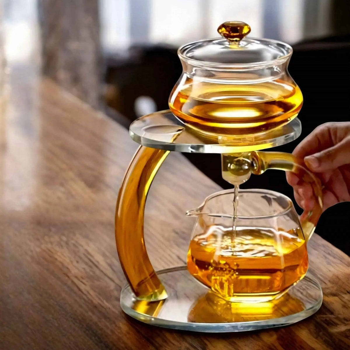 Clear Glass Loose Leaf Tea Pot with Magnetic Strainer Heat Safe Borosilicate 356°F Infuser Kettle for Green Black Herbal Tea Brewing Gold Bl | Thomler