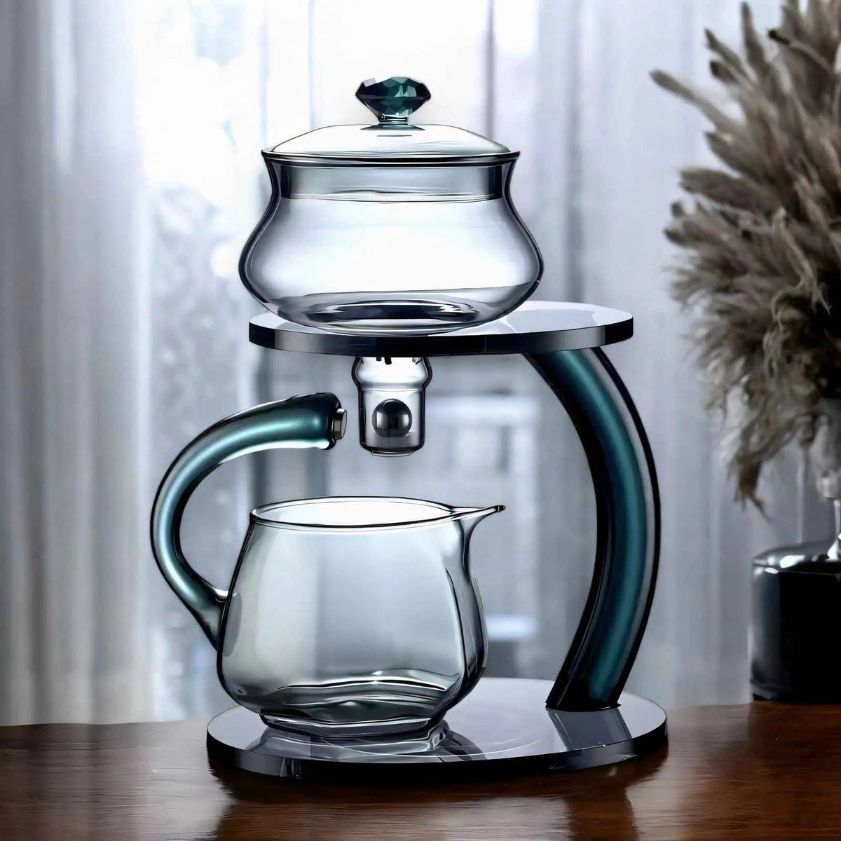 Clear Glass Loose Leaf Tea Pot with Magnetic Strainer Heat Safe Borosilicate 356°F Infuser Kettle for Green Black Herbal Tea Brewing Gold Bl | Thomler
