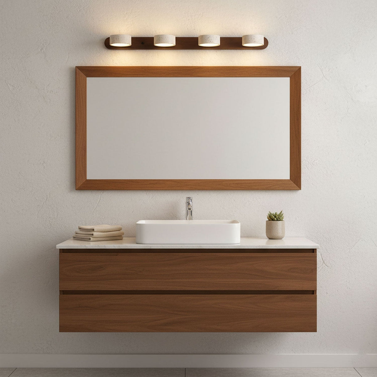 Aplique de pared de piedra natural con LED integrado, lámpara cableada de 2 luces con acento de madera para iluminación ambiental interior en dormitorios, pasillos y salas de estar