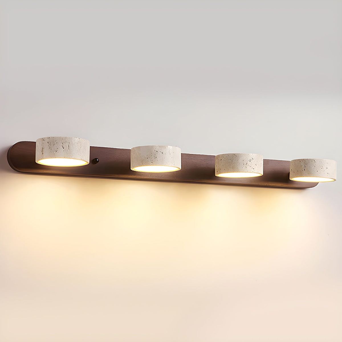 LED-Wandleuchte aus Stein & Holz, dimmbar, 3 Farbtemperaturen, moderne Akzentbeleuchtung für Flur, Schlafzimmer & Wohnzimmer, natürliche Textur, minimalistisch | Thomler