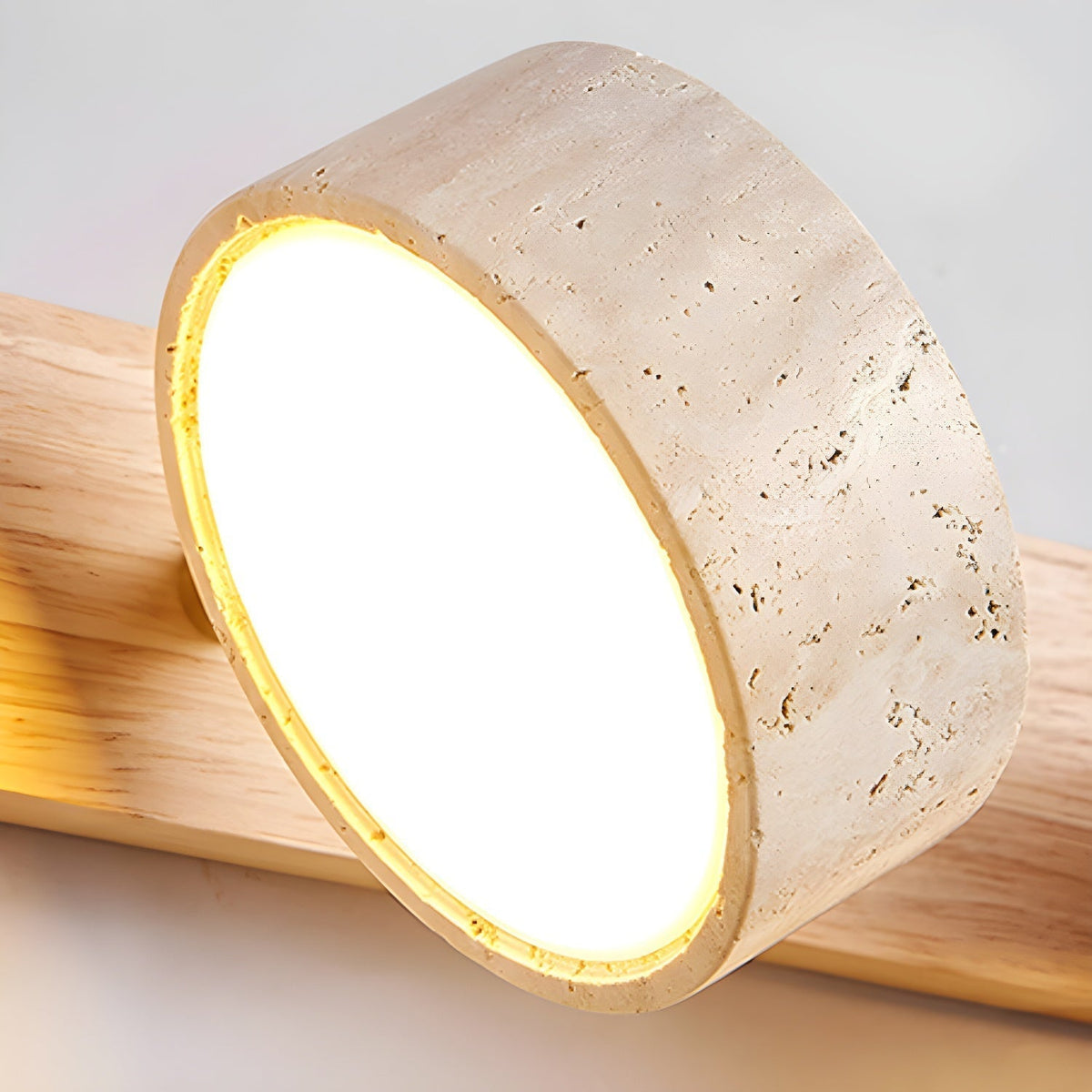 LED-Wandleuchte aus Stein & Holz, dimmbar, 3 Farbtemperaturen, moderne Akzentbeleuchtung für Flur, Schlafzimmer & Wohnzimmer, natürliche Textur, minimalistisch | Thomler