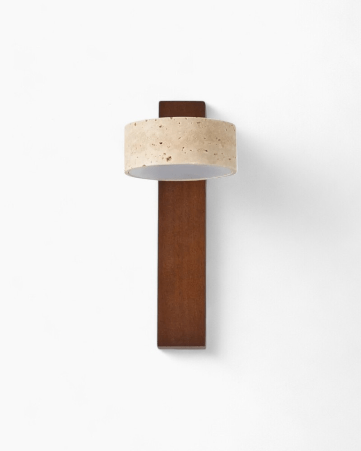 Adjustable Walnut & Stone Sconce with Focused Downlight for Bedside Reading and Hallways 9.3 in Tall Japandi Natural Material Fixture | Thomler