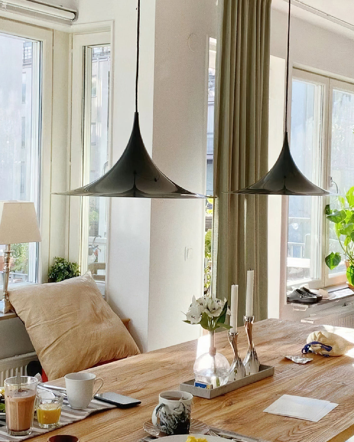 Metal Dome Drop Ceiling Fixture for Kitchen Island & Dining Table – Cord-Adjustable Contemporary Hanging Light with E26 Socket in Black, Whi | Thomler