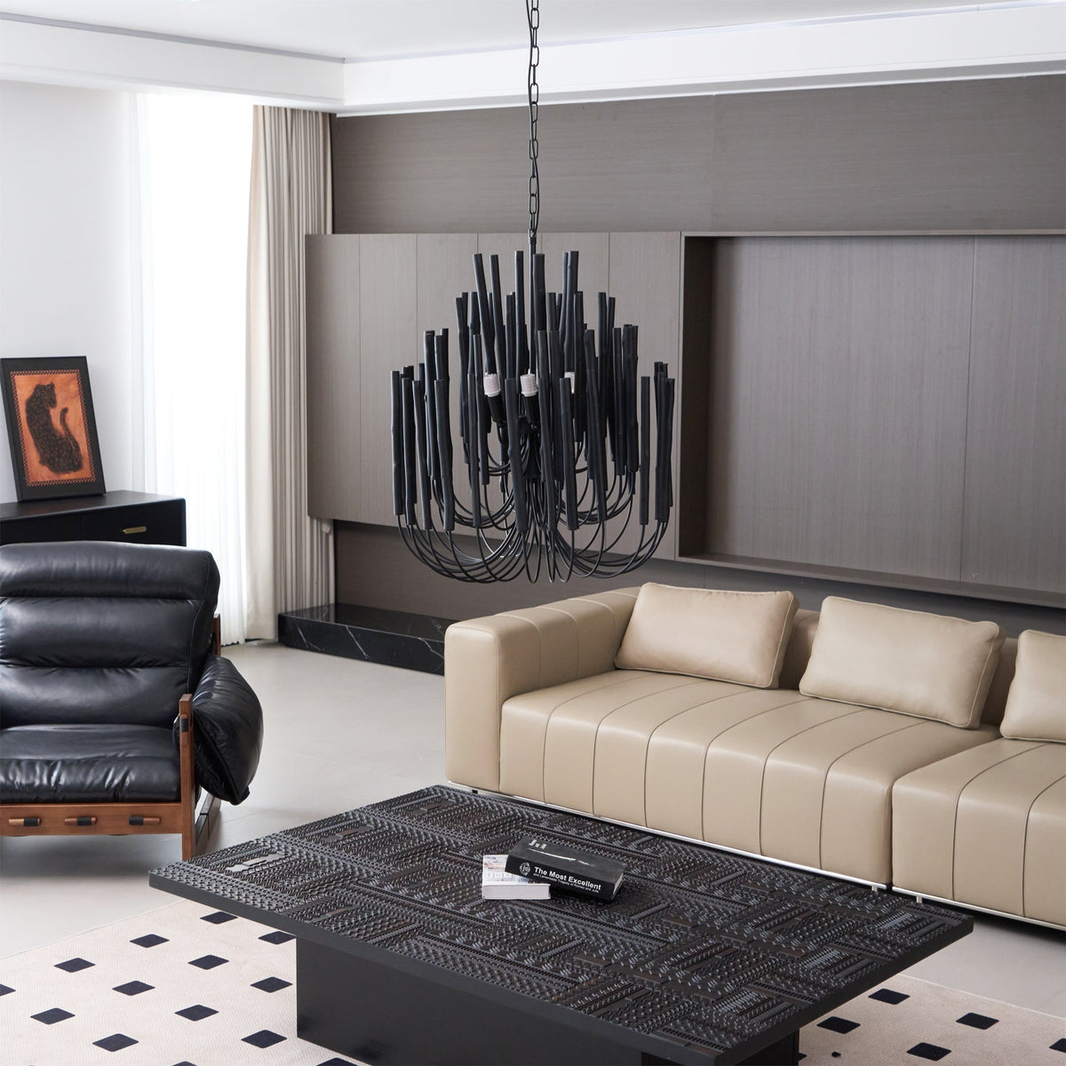 Gelaagde Stick Hanglamp Metalen Constructie Verstelbare Hoogte Eetkamer Entree Hal Modern Plafondverlichting Statement P