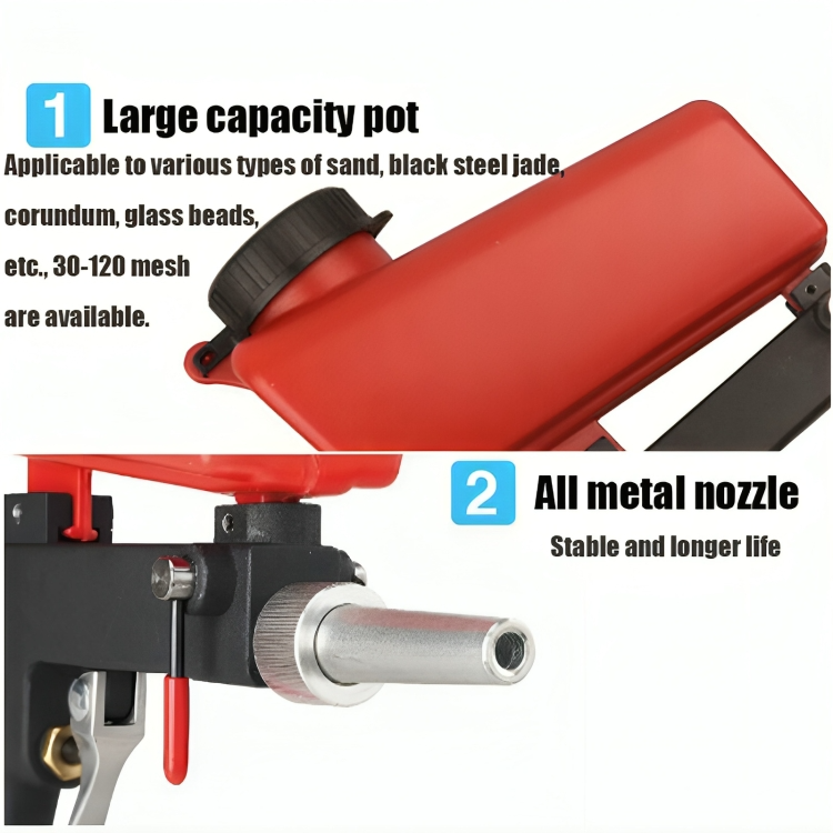 Air-Powered Abrasive Blaster with Steel Construction and 0.26 in Nozzle for Garage Workshop Auto Body Prep Corrosion Stripping | Thomler