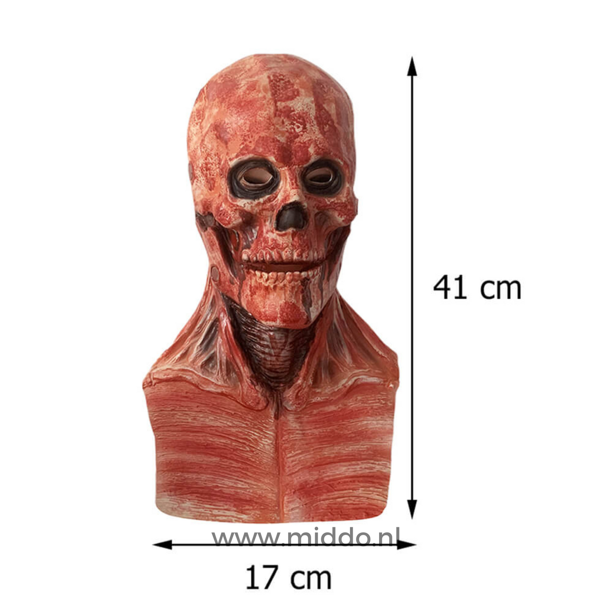 Dual-Layer Horror Mask with Removable Face Effect for Halloween Costume Parties