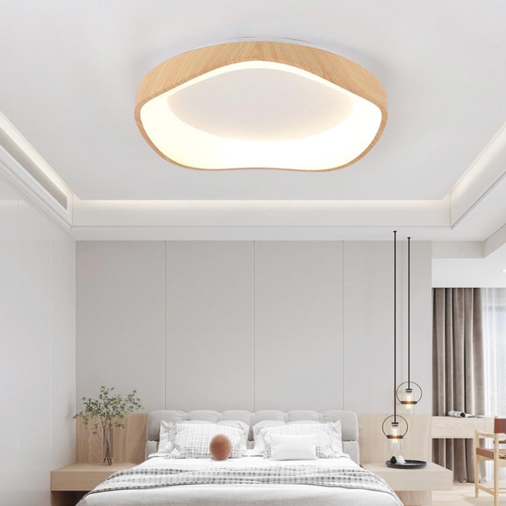 Round LED Ceiling Light 16.5 in Dimmable Remote Control Fixture Iron & Acrylic 3-Color Adjustable for Bedroom Living Room Study | Thomler