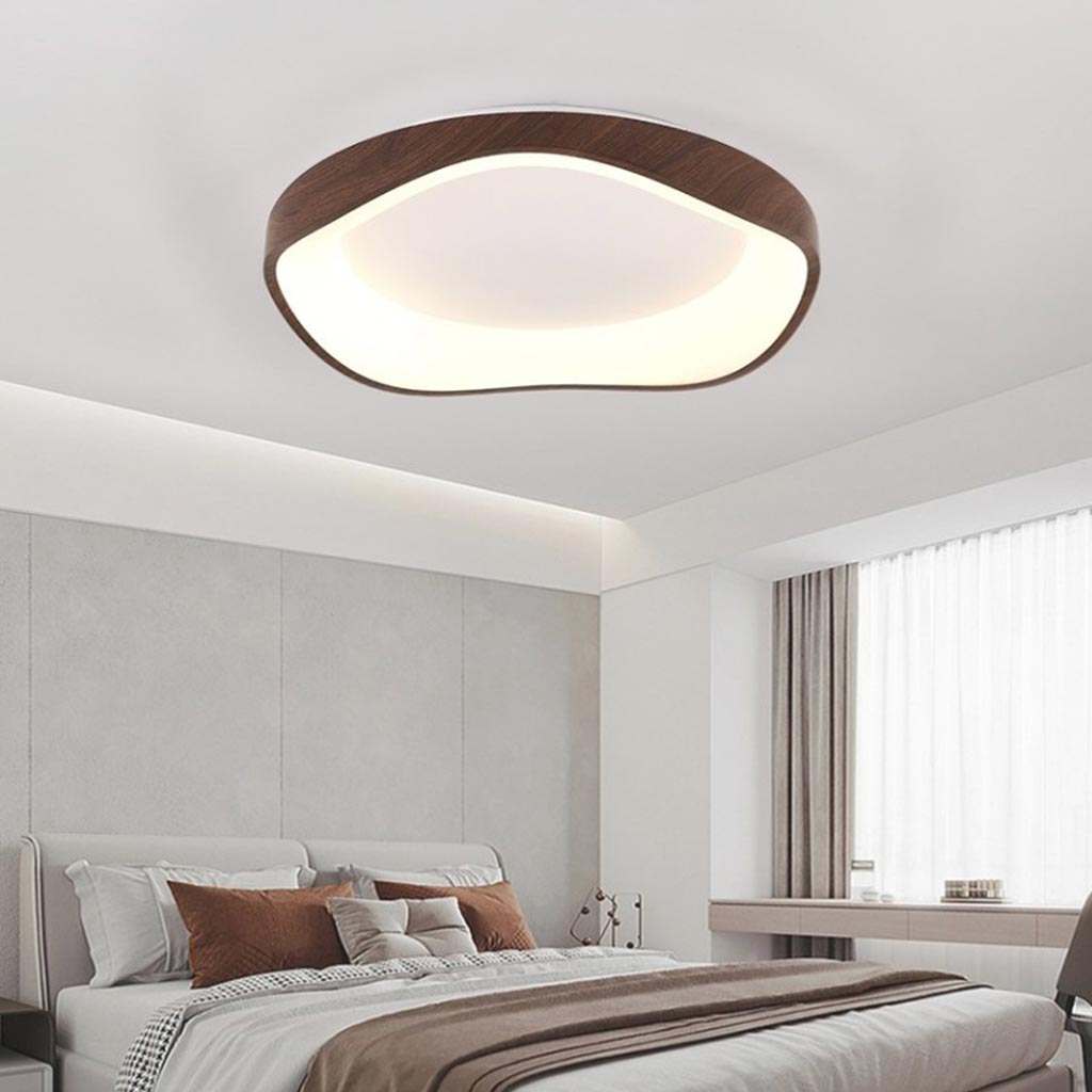 Round LED Ceiling Light 16.5 in Dimmable Remote Control Fixture Iron & Acrylic 3-Color Adjustable for Bedroom Living Room Study | Thomler