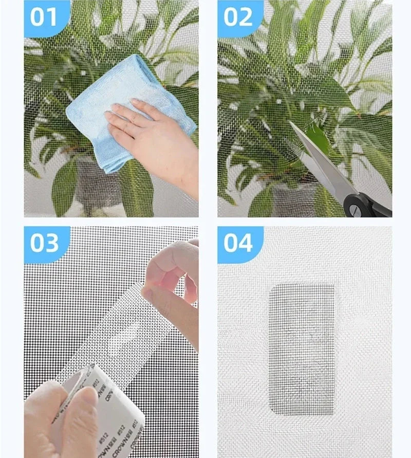Reparatietape voor raam- en deurhorren, voor scheuren en gaten, 2-pack, weerbestendig, insectenwering, binnen en buiten | Thomler