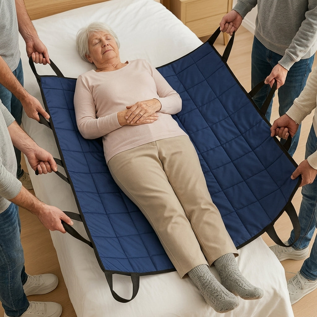 Gepolsterd mobiliteitshulpmiddel voor herpositionering in bed & ondersteuning voor mantelzorgers met veilige handgrepen | Transferhulp voor senioren voor beweging in bed | Thomler