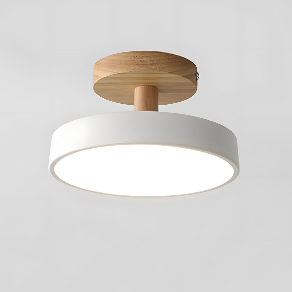 12W LED-Deckenleuchte in Holz- & Grün-Optik für Schlafzimmer, Flur & kleine Räume, modernes skandinavisches Design, Deckenlampe 3–10 m² | Thomler