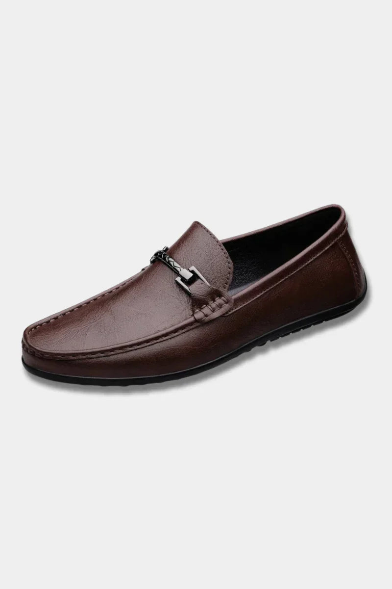 Mocasines tipo slip-on de piel auténtica para hombre con plantilla acolchada – Zapatos de vestir transpirables para el trabajo y uso casual | Thomler