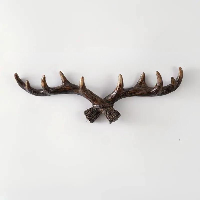 Resin Antler Hooks for Entryway Rustic Brown Black Wall-Mounted Hallway Coat Hanger Organizer for Bags Hats Scarves Home Bedroom Storage | Thomler