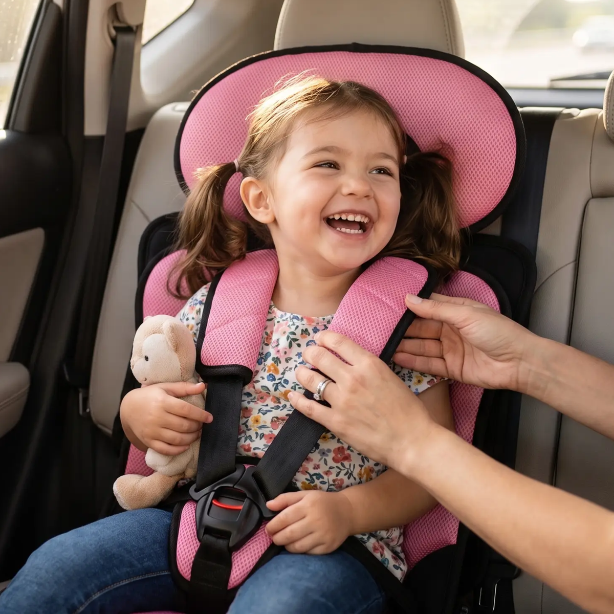 Opvouwbaar reisverhogertje met 5-puntsgordel voor kinderen van 1-14 jaar – Lichtgewicht autostoeltje voor deelauto's, autoverhuur & gezinsvakanties | Thomler