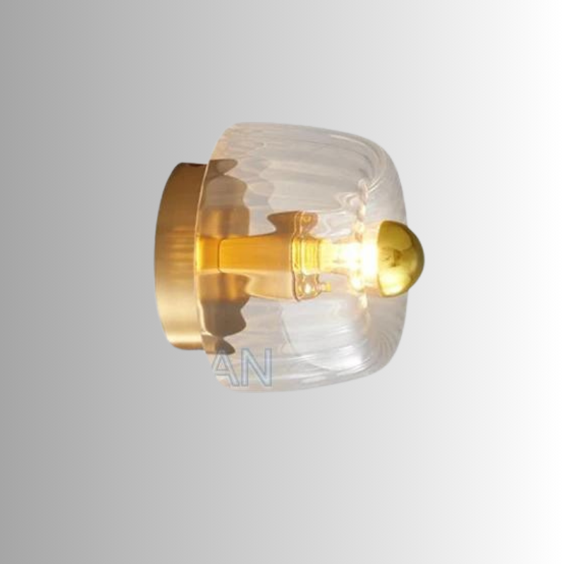 E14 Glass Sconce for Bedrooms, Hallways & Living Rooms – 6.3 in Minimalist Indoor Accent Fixture with Metal Frame & Rotary Switch for Modern | Thomler
