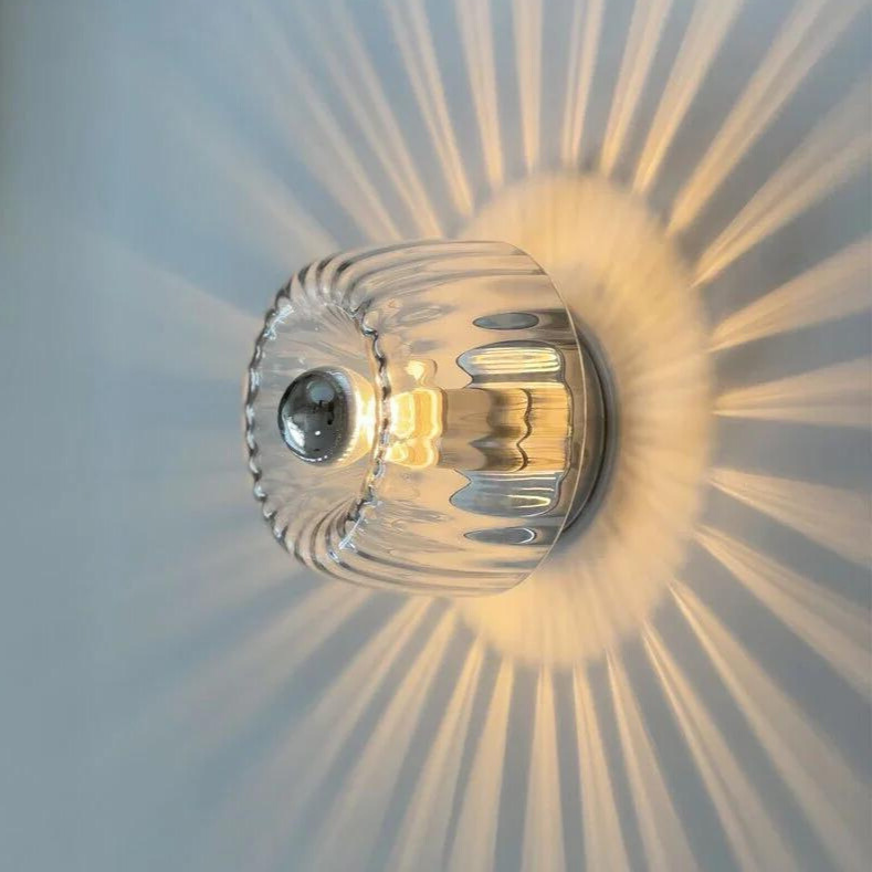 Sconce with Glass Globe 6.3 Inch Diameter Metal Accent Fixture for Bedrooms Hallways Staircases Reading Nooks Entryways Modern Interior Ambi | Thomler