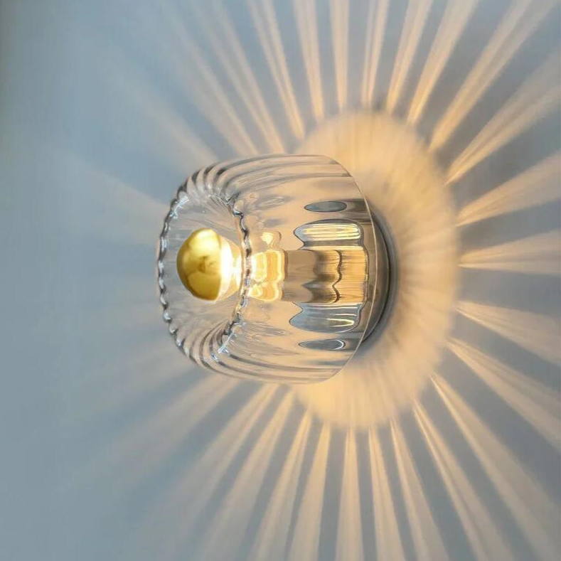 E14 Glass Sconce for Bedrooms, Hallways & Living Rooms – 6.3 in Minimalist Indoor Accent Fixture with Metal Frame & Rotary Switch for Modern | Thomler
