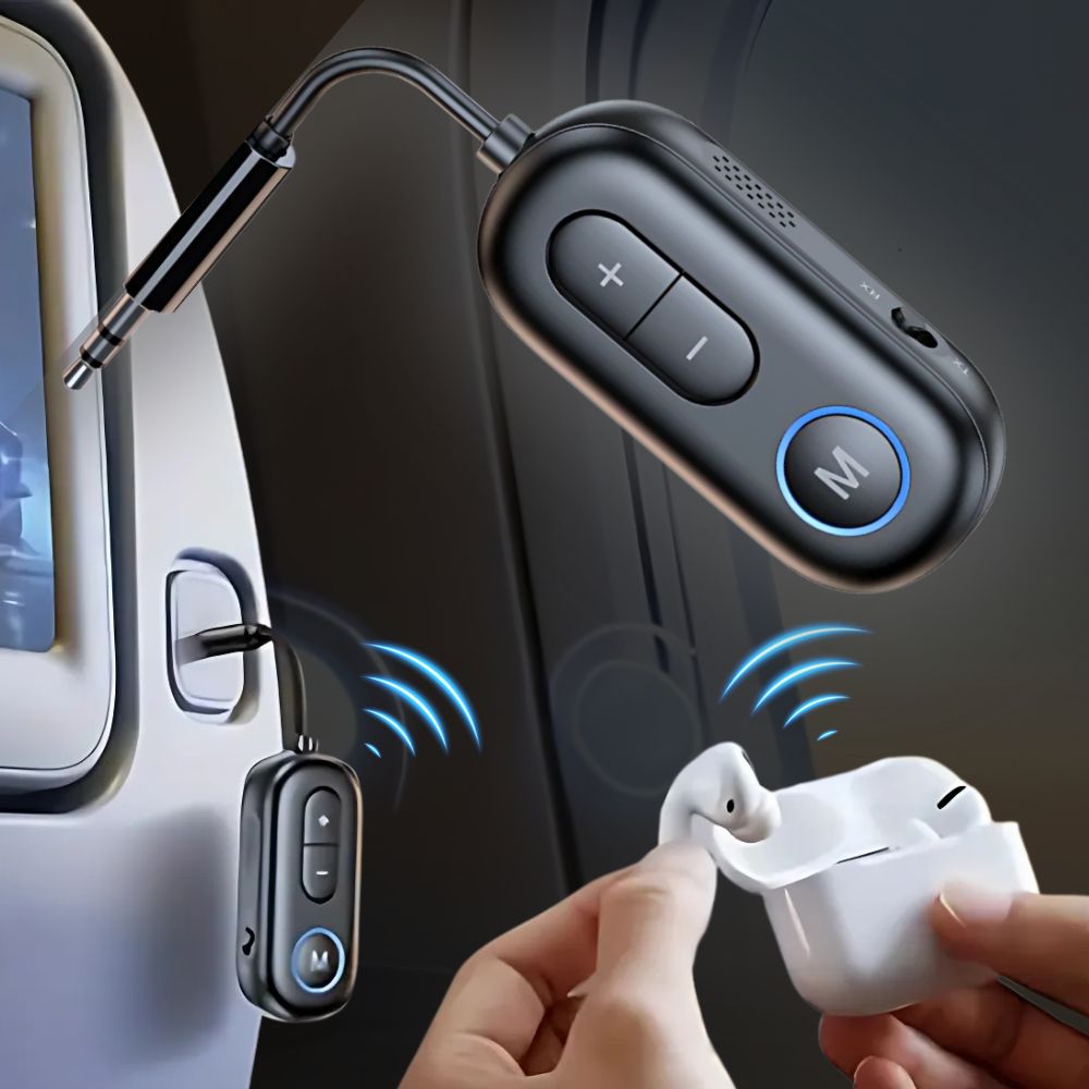 Wireless Bluetooth 5.4 Audio Transmitter Receiver Airplane Adapter with Mic