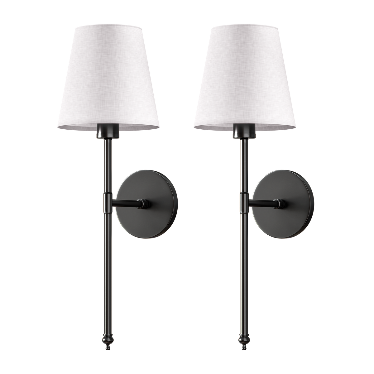 Wandleuchte mit Fernbedienung, 2er-Set, Gold, 50 cm, kabellose Leselampe für Schlaf- und Wohnzimmer, dimmbar, batteriebetrieben, Stoff | Thomler
