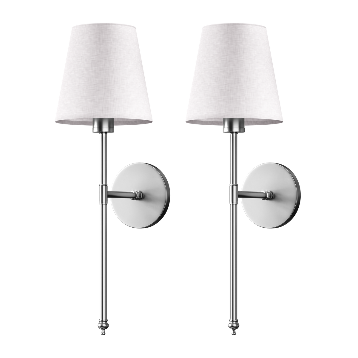 Wandleuchte mit Fernbedienung, 2er-Set, Gold, 50 cm, kabellose Leselampe für Schlaf- und Wohnzimmer, dimmbar, batteriebetrieben, Stoff | Thomler