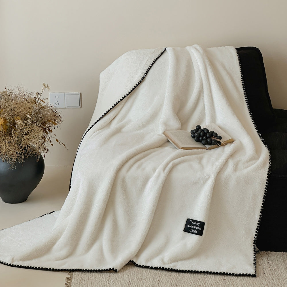 Chunky Textured Microfiber Throw Blanket – Cozy Bedding & Couch Cover in 4 Neutral Tones