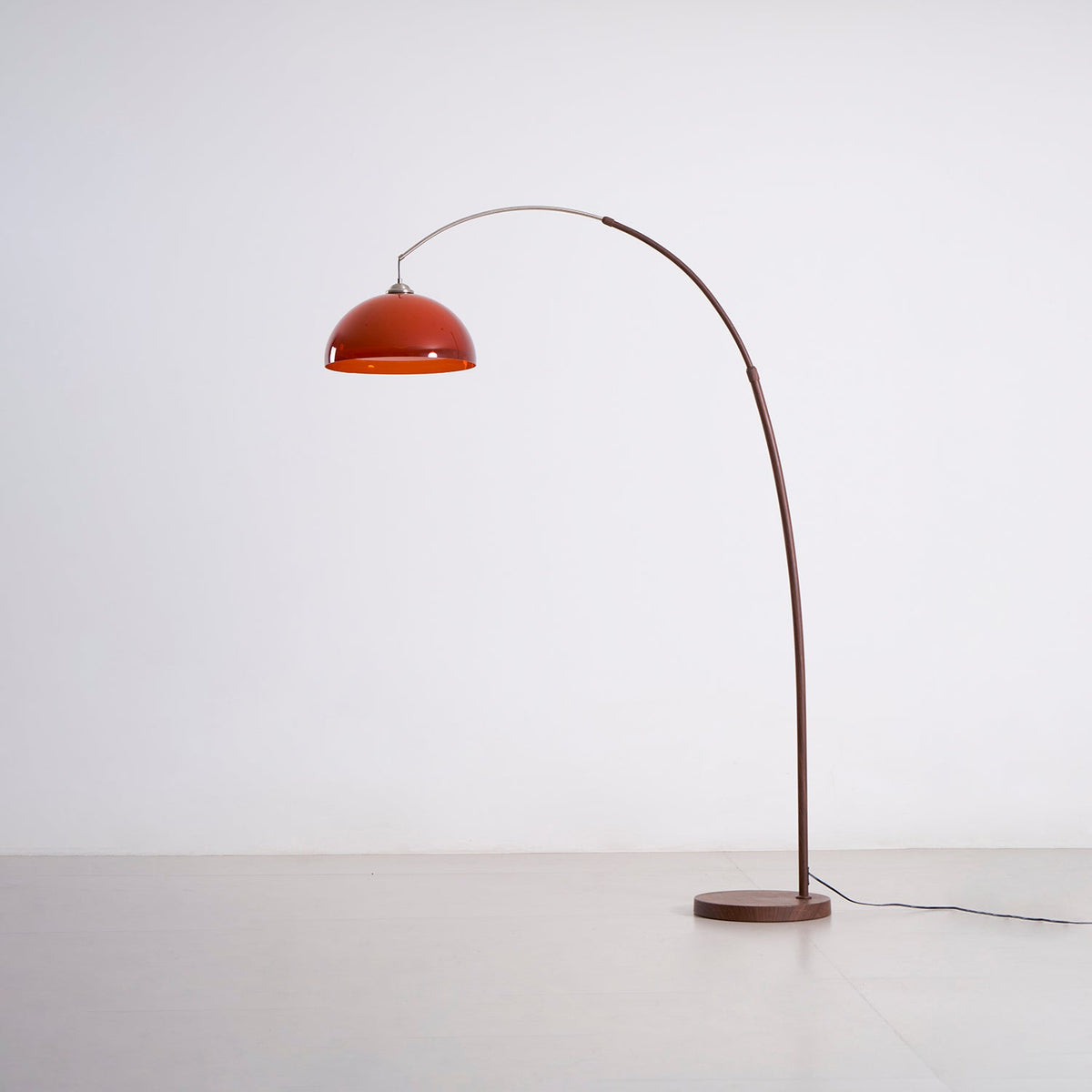 Arc Floor Lamp 65 Inch Adjustable Height Metal Amber Dome Shade Reading Light Over Couch Corner Seating Mid-Century Modern E26 Base Foot Swi | Thomler