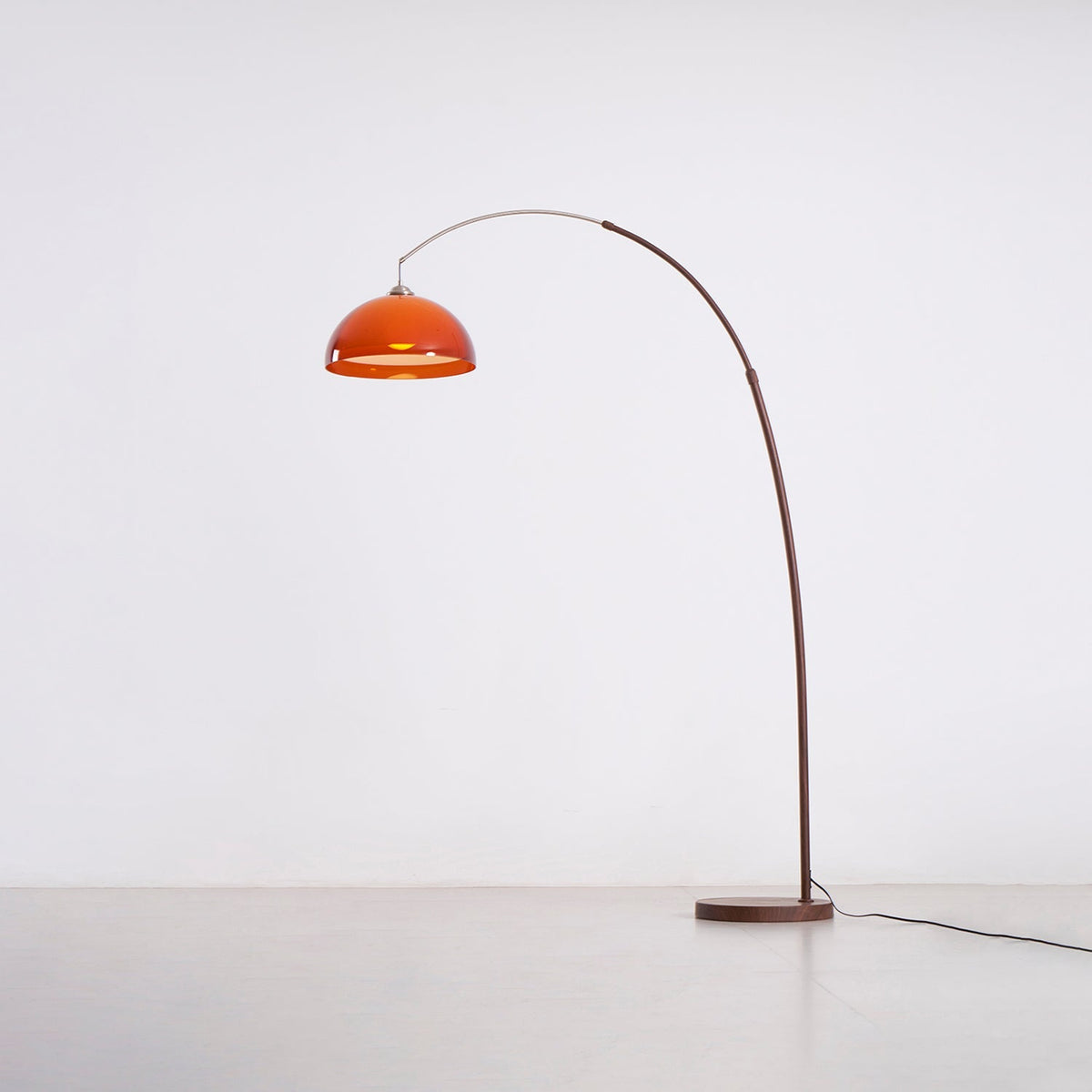 Arc Floor Lamp 65 Inch Adjustable Height Metal Amber Dome Shade Reading Light Over Couch Corner Seating Mid-Century Modern E26 Base Foot Swi | Thomler