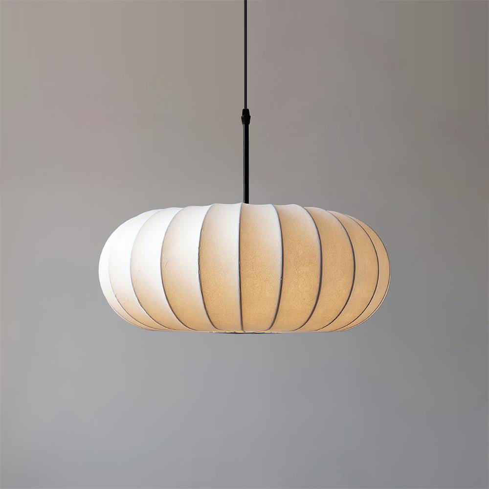 Hanging Ceiling Light with Cloth Shade for Dining Room & Kitchen – Adjustable Height, E26 Socket, Dimmable – 12 in White Fixture for Modern | Thomler