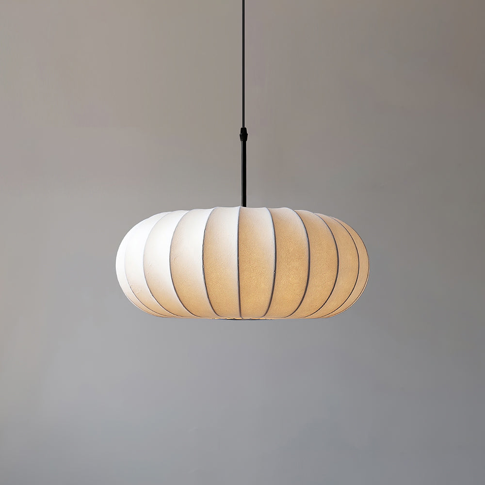Fabric Drum Shade Hanging Lamp 20-Inch Diameter Height-Adjustable Drop Light for Dining Table Kitchen Counter Island White Black Finish Mode | Thomler