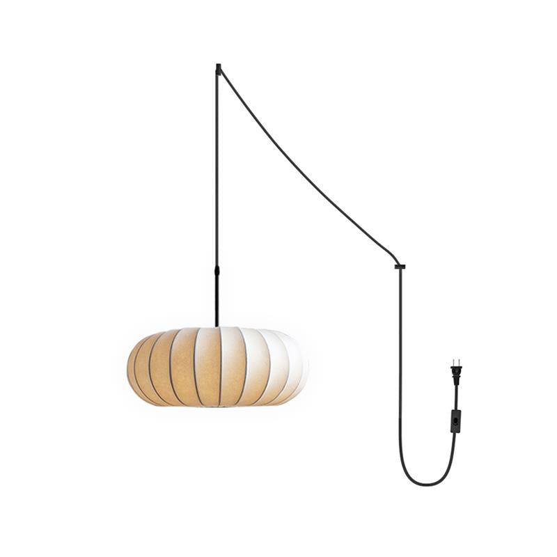 Hanging Ceiling Light with Cloth Shade for Dining Room & Kitchen – Adjustable Height, E26 Socket, Dimmable – 12 in White Fixture for Modern | Thomler