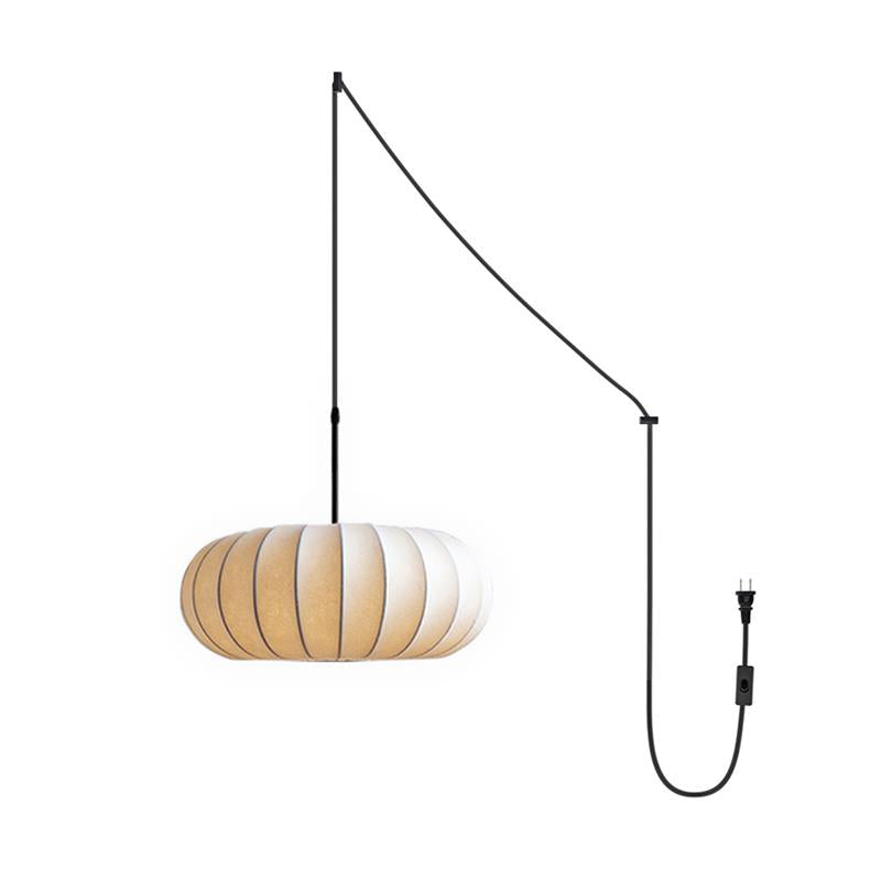 Hanging Ceiling Light with Cloth Shade for Dining Room & Kitchen – Adjustable Height, E26 Socket, Dimmable – 12 in White Fixture for Modern | Thomler