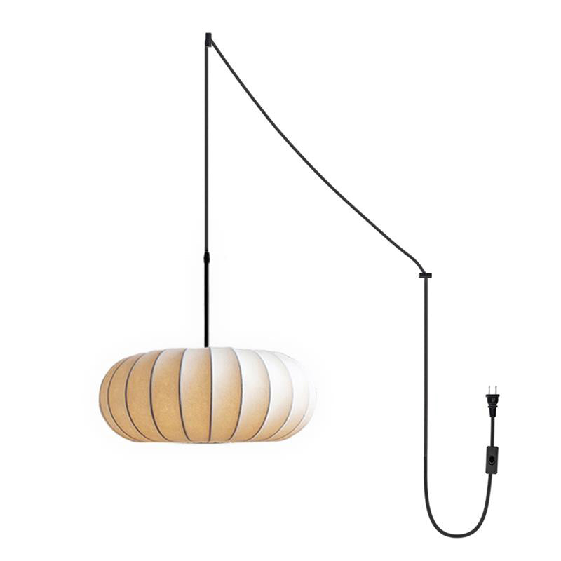 Hanging Ceiling Light with Cloth Shade for Dining Room & Kitchen – Adjustable Height, E26 Socket, Dimmable – 12 in White Fixture for Modern | Thomler
