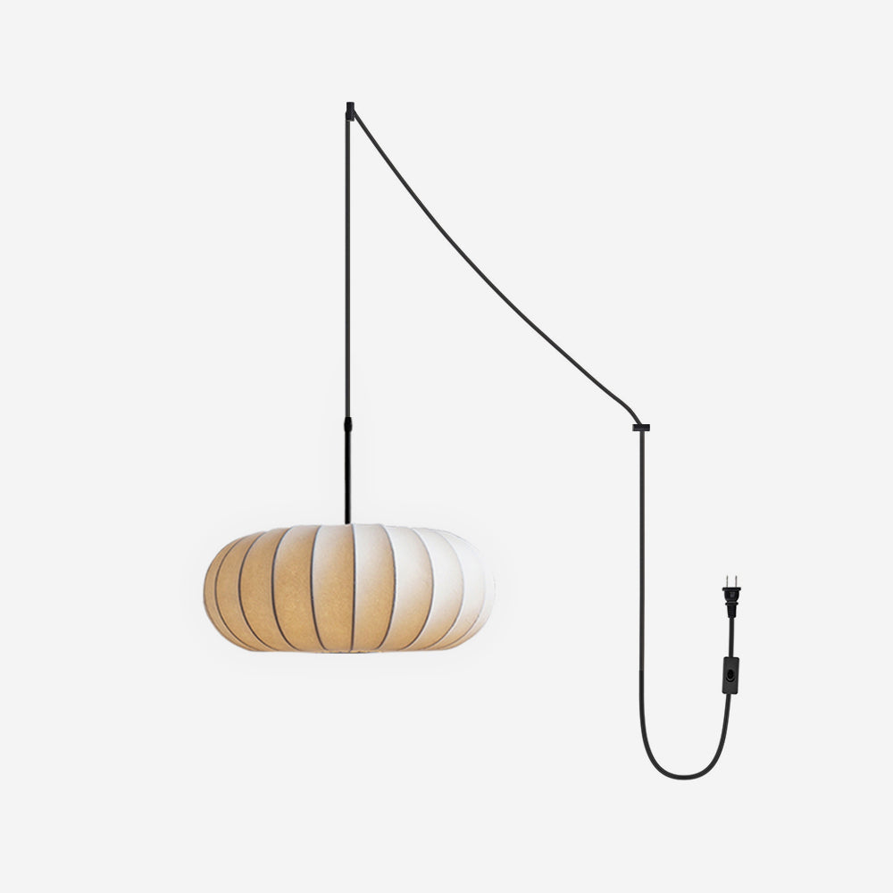 Hanging Ceiling Light with Cloth Shade for Dining Room & Kitchen – Adjustable Height, E26 Socket, Dimmable – 12 in White Fixture for Modern | Thomler