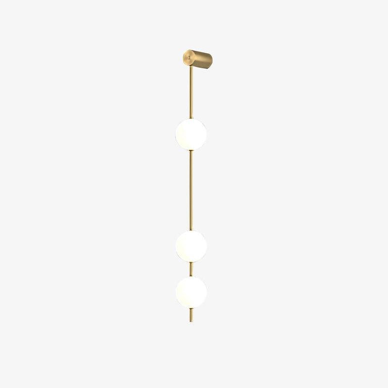 Aplique de pared LED vertical con múltiples globos, acabado en latón, altura ajustable, iluminación para pasillos, escaleras y entradas, lámpara moderna de metal y vidrio, 3-6 luces | Thomler
