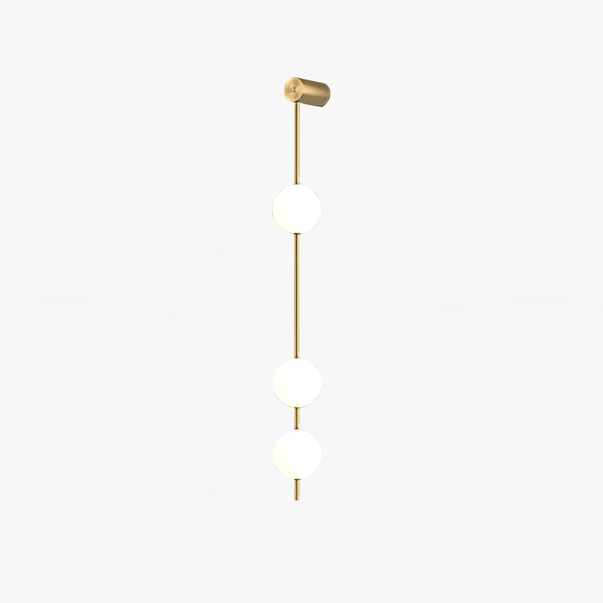 Aplique de pared LED vertical con múltiples globos, acabado en latón, altura ajustable, iluminación para pasillos, escaleras y entradas, lámpara moderna de metal y vidrio, 3-6 luces | Thomler