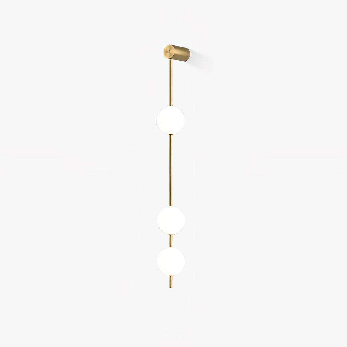 Aplique de pared LED vertical con múltiples globos, acabado en latón, altura ajustable, iluminación para pasillos, escaleras y entradas, lámpara moderna de metal y vidrio, 3-6 luces | Thomler