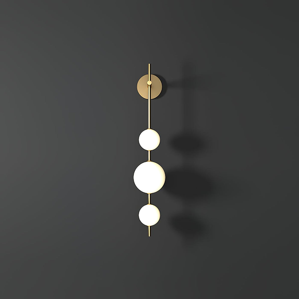 Lámpara de pared tipo globo LED, aplique de montaje fijo, 26 pulgadas, acabado en latón, iluminación con pantalla esférica para dormitorio, baño, pasillo, rincón de lectura, luz de acento para interiores
