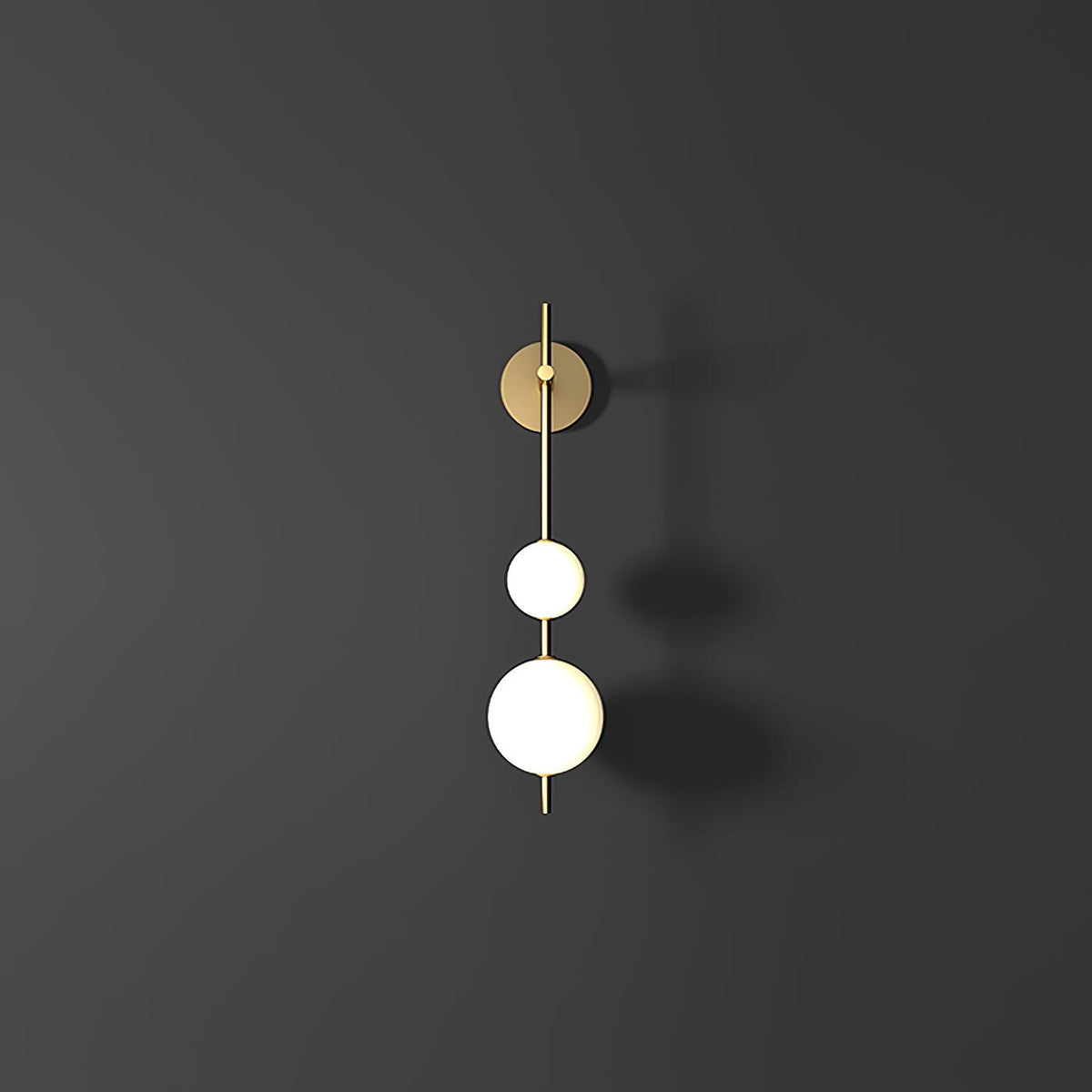 Lámpara de pared tipo globo LED, aplique de montaje fijo, 26 pulgadas, acabado en latón, iluminación con pantalla esférica para dormitorio, baño, pasillo, rincón de lectura, luz de acento para interiores