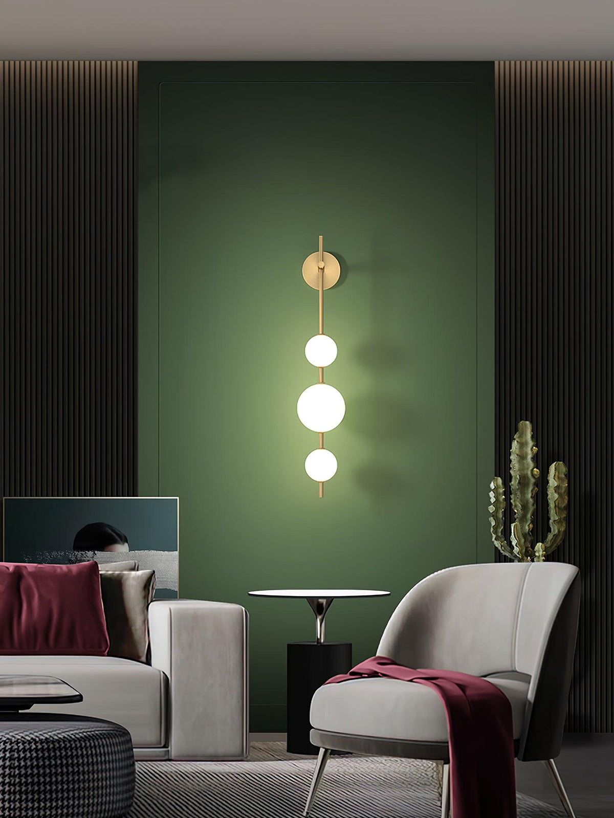 Lámpara de pared tipo globo LED, aplique de montaje fijo, 26 pulgadas, acabado en latón, iluminación con pantalla esférica para dormitorio, baño, pasillo, rincón de lectura, luz de acento para interiores