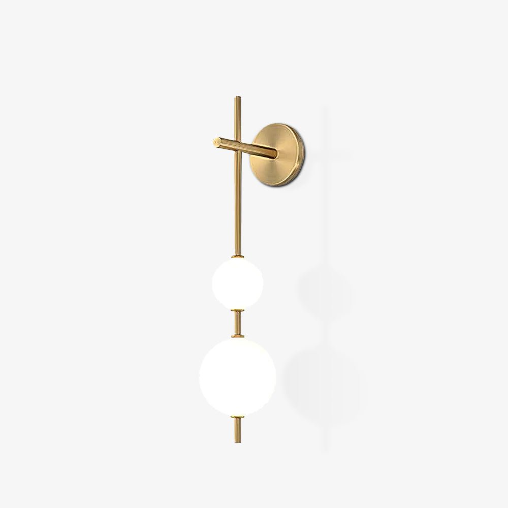 Lámpara de pared tipo globo LED, aplique de montaje fijo, 26 pulgadas, acabado en latón, iluminación con pantalla esférica para dormitorio, baño, pasillo, rincón de lectura, luz de acento para interiores